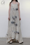 Mutedance 23 Spring/Summer Double-layer halter neck floral dress MD-MD23SS62-LUO Nude 62 PM59